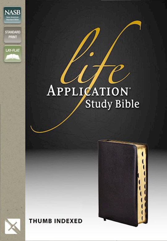 NASB Life Application Study Bible-Black Genuine Leather Indexed | SHOPtheWORD