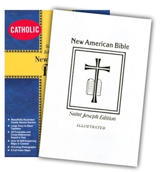 NABRE St. Joseph Edition Medium Size Gift Bible-White Bonded Leather | SHOPtheWORD