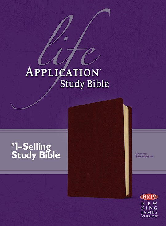 NKJV Life Application Study Bible-Burgundy Bonded Leather | SHOPtheWORD