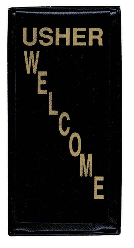 Badge-Usher & Welcome-Lapel Pocket-Black (Pack Of 3) (2