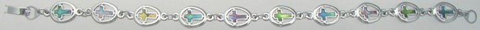 Bracelet-Paua Shell-Cross In Circle | SHOPtheWORD