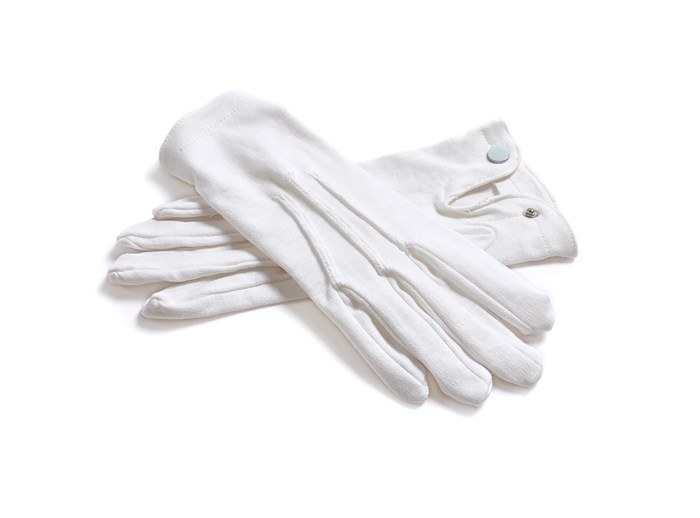 Gloves-White Cotton-XLG (10