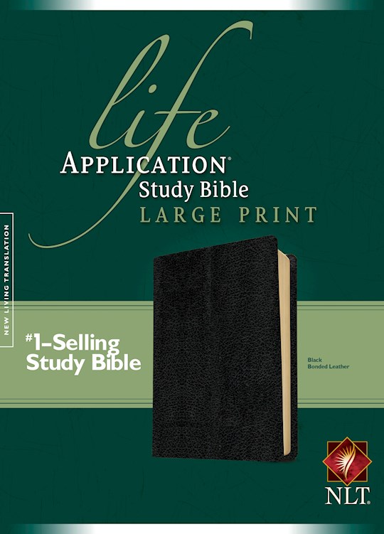 NLT Life Application Study Bible/Large Print-Black Bonded Leather | SHOPtheWORD