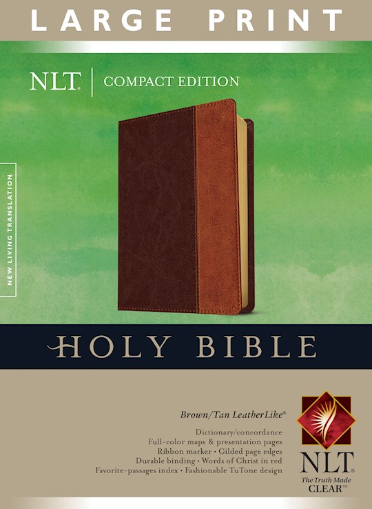 NLT Compact Edition Bible/Large Print-Brown/Tan TuTone | SHOPtheWORD