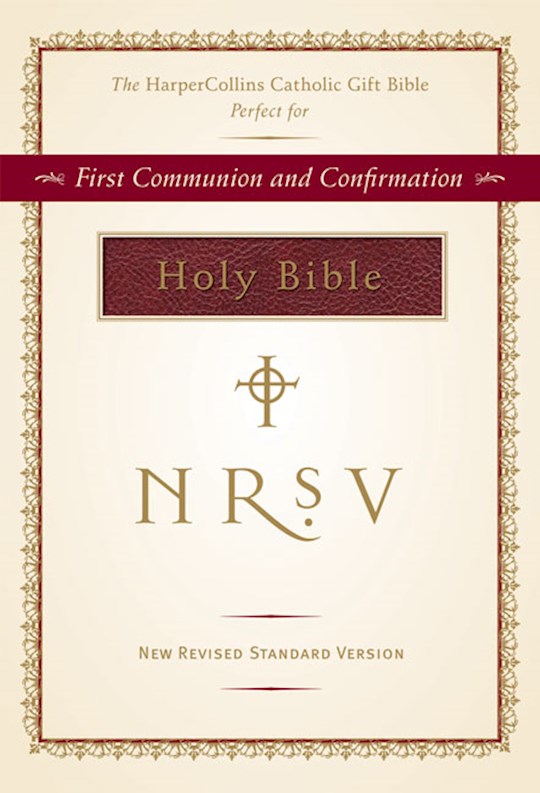 NRSV HarperCollins Catholic Gift Bible-Burgundy LeatherLike | SHOPtheWORD