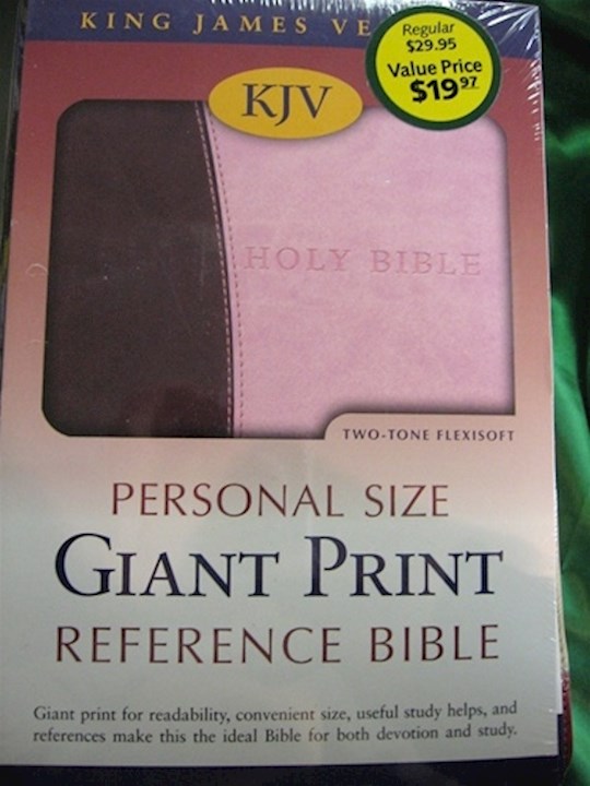 KJV Personal Size Giant Print Reference Bible-Chocolate/Pink Flexisoft (Value Price) | SHOPtheWORD