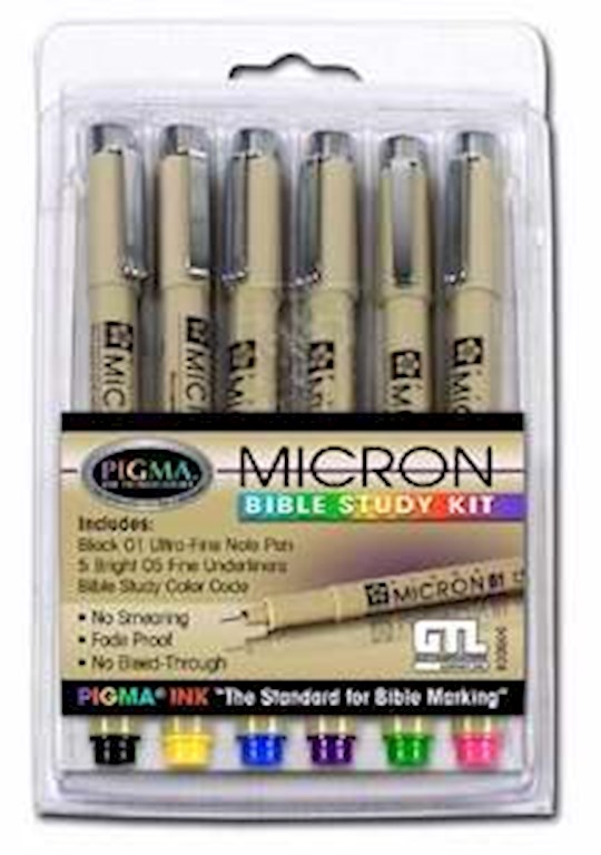 10 Piece Bible Study Kit 6 Med Point Pens -3 Fine Pt Pens & Stylus Tips  -ruler