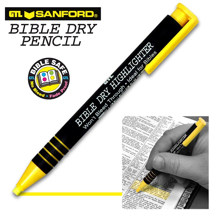 Shop the Word: Highlighter-Bible Dry-Yellow (Carded) (Bx/6) -  (0634989261253) : Gift