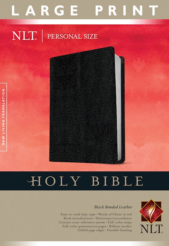 NLT Personal Size Large Print Bible-Black Bonded Leather | SHOPtheWORD
