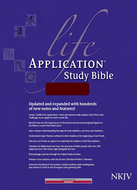 NKJV Life Application Study Bible-Burgundy Bonded Leather Indexed | SHOPtheWORD