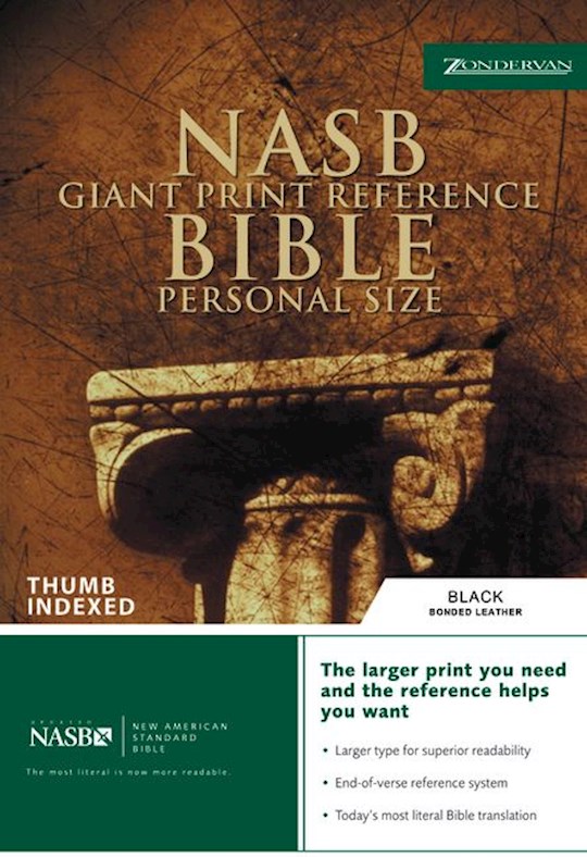 NASB Giant Print Reference Bible/Personal Size-Black Bonded Leather Indexed | SHOPtheWORD