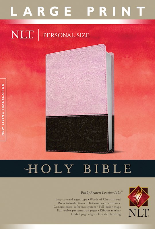 NLT Personal Size Large Print Bible-Pink/Brown TuTone | SHOPtheWORD