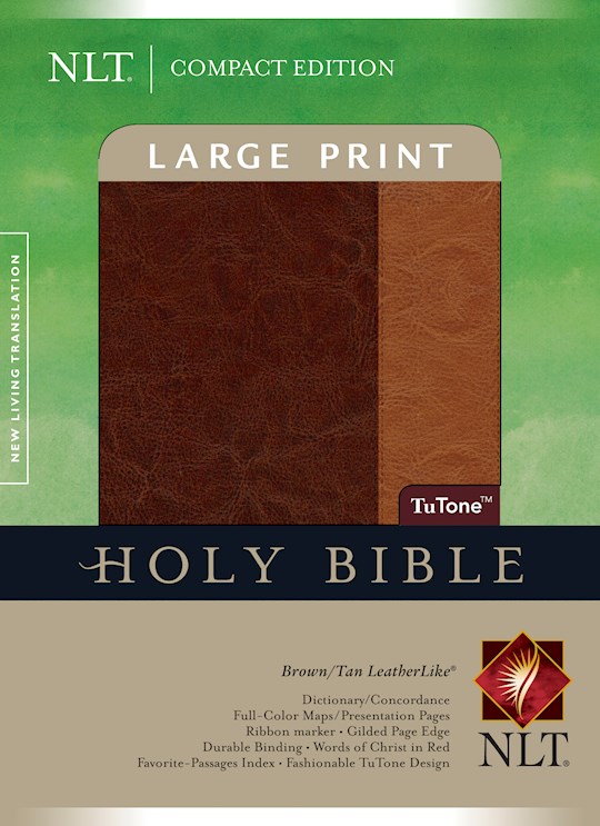 NLT Compact Edition Bible/Large Print-Brown/Tan TuTone Indexed | SHOPtheWORD