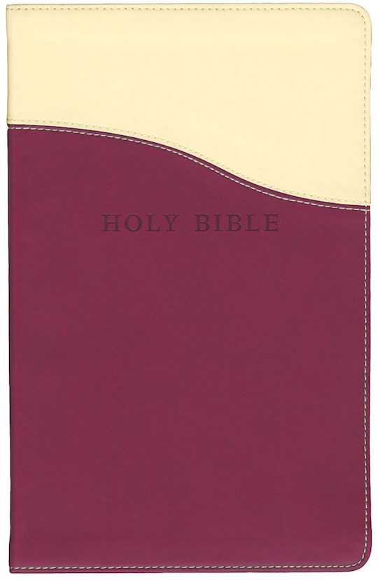KJV Personal Size Giant Print Reference Bible-Cream/Raspberry Flexisoft (Value Price) | SHOPtheWORD
