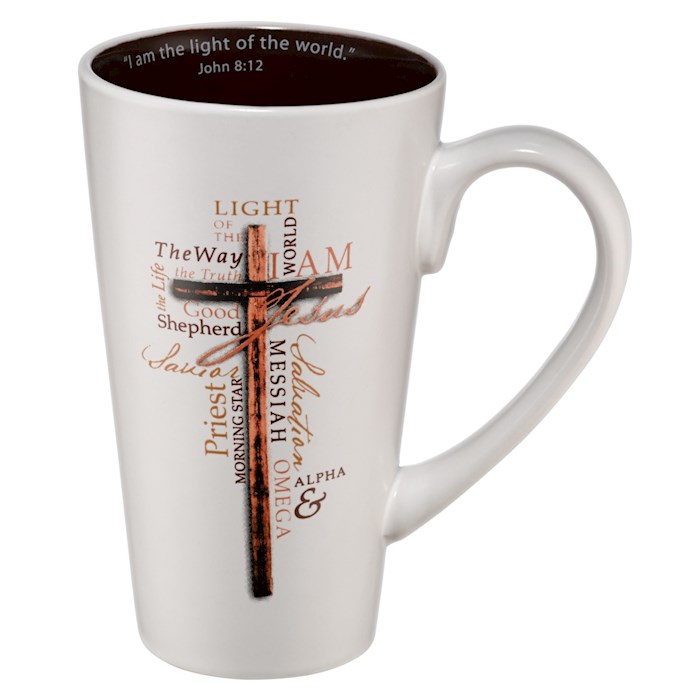 Mug - Names of Jesus/Cross - Brown Interior w/Gift Box