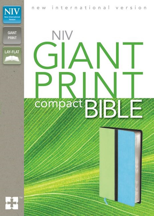NIV Giant Print Compact Bible-Melon Green/Turquoise Duo-Tone (Not Available-Out Of Print) | SHOPtheWORD