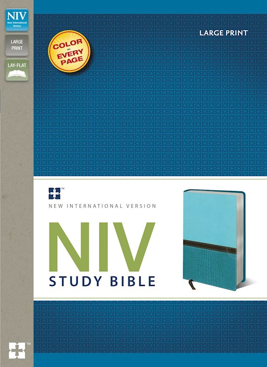 NIV Study Bible/Large Print-Turquoise/Caribbean Blue Duo-Tone | SHOPtheWORD
