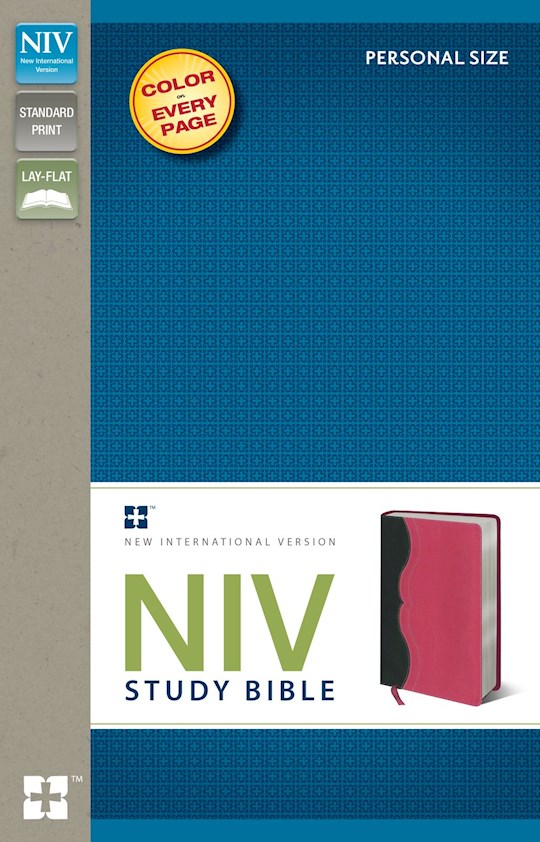 NIV Study Bible/Personal Size-Charcoal/Pink Duo-Tone (Not Available-Out Of Print) | SHOPtheWORD