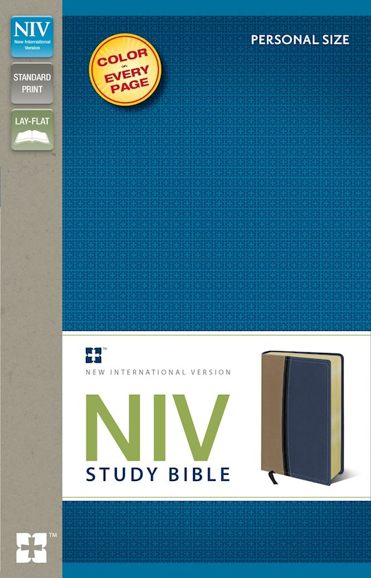 NIV Study Bible/Personal Size-Tan/Blue Duo-Tone | SHOPtheWORD