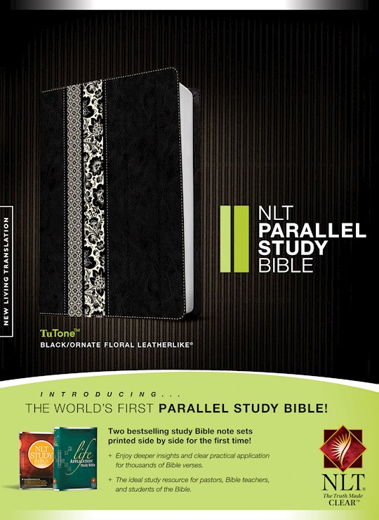 NLT Parallel Study Bible-Black/Floral TuTone | SHOPtheWORD