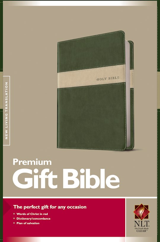 NLT Premium Gift Bible-Evergreen/Stone TuTone | SHOPtheWORD