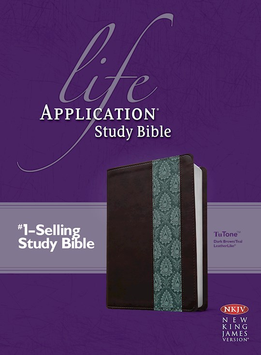 NKJV Life Application Study Bible-Brown/Teal TuTone | SHOPtheWORD