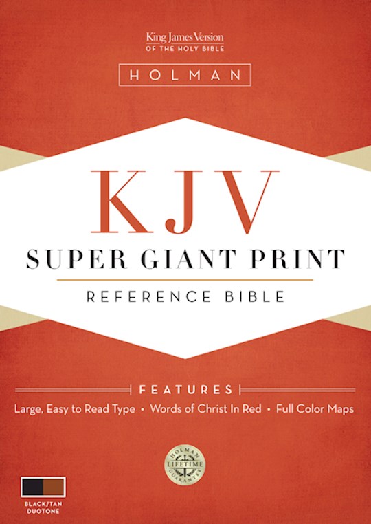 KJV Super Giant Print Reference Bible-Black/Tan LeatherTouch | SHOPtheWORD