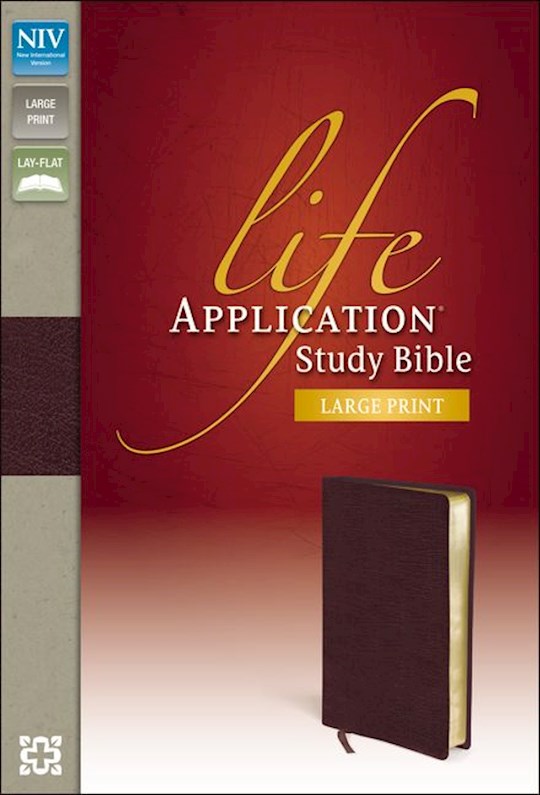 NIV Life Application Study Bible/Large Print-Burgundy Bonded Leather | SHOPtheWORD