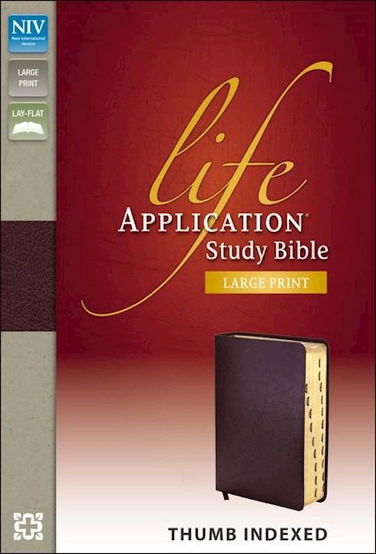 NIV Life Application Study Bible/Large Print-Burgundy Bonded Leather Indexed | SHOPtheWORD
