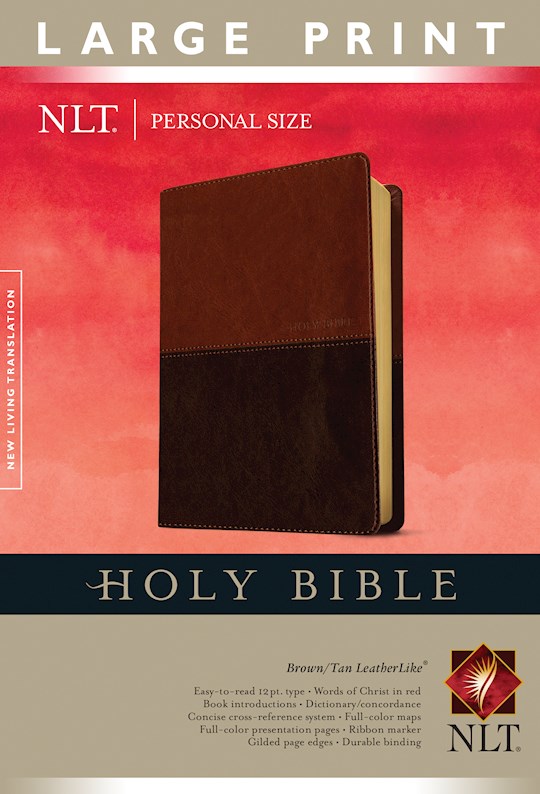 NLT Personal Size Large Print Bible-Brown/Tan TuTone | SHOPtheWORD