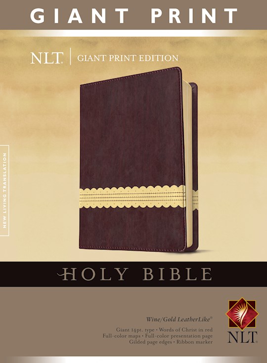 NLT Giant Print Bible-Wine/Gold TuTone | SHOPtheWORD