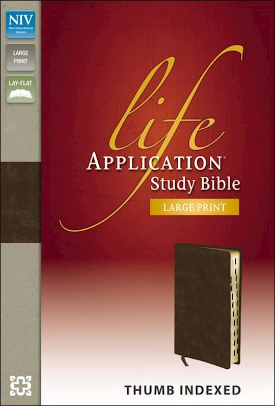 NIV Life Application Study Bible/Large Print-Distressed Brown Bonded Leather Indexed | SHOPtheWORD