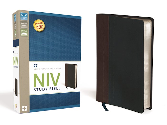 NIV Study Bible-Chocolate/Black Duo-Tone Indexed | SHOPtheWORD