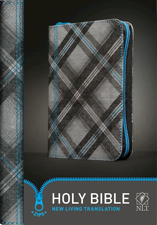 NLT Zips Bible-Canvas Cover w/Blue Zipper | SHOPtheWORD