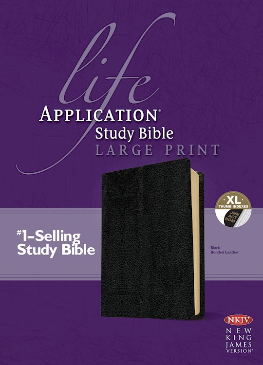 NKJV Life Application Study Bible/Large Print-Black Bonded Leather Indexed | SHOPtheWORD