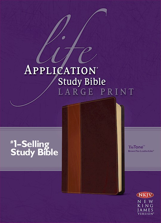 NKJV Life Application Study Bible/Large Print-Brown/Tan TuTone | SHOPtheWORD