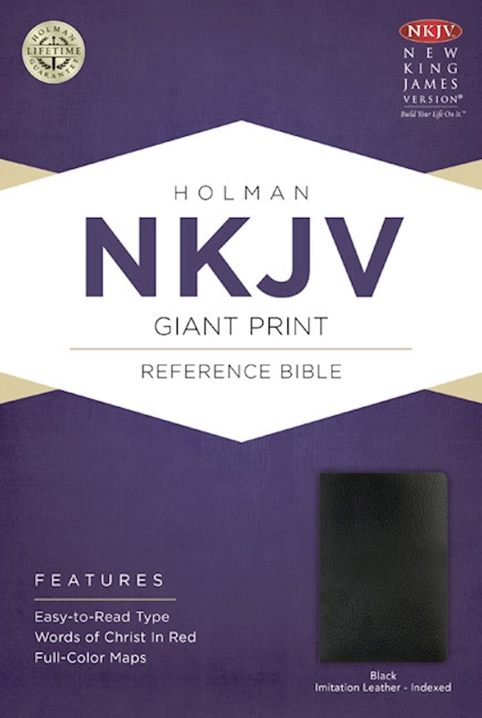 NKJV Giant Print Reference Bible-Black Imitation Leather Indexed (Not Available-Out Of Print) | SHOPtheWORD