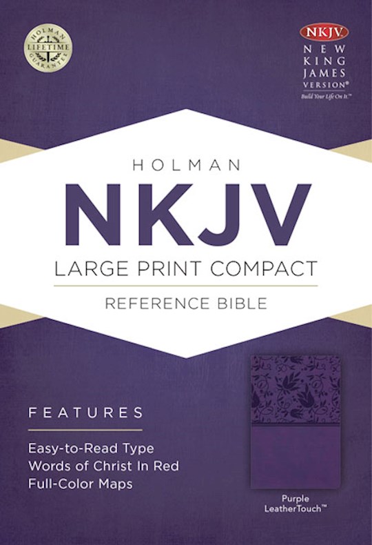 NKJV Large Print Compact Reference Bible-Purple LeatherTouch | SHOPtheWORD