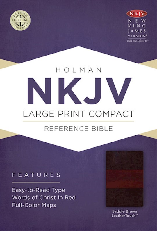 NKJV Large Print Compact Reference Bible-Saddle Brown LeatherTouch | SHOPtheWORD