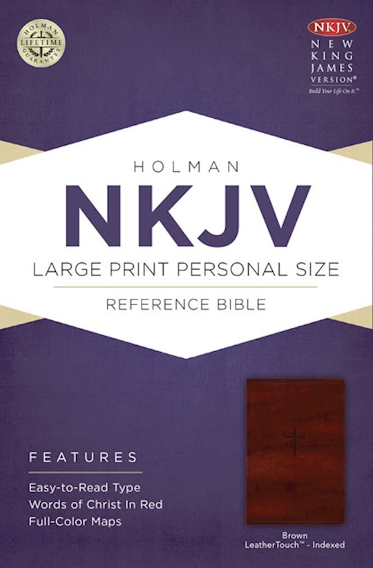 NKJV Large Print Personal Size Reference Bible-Brown LeatherTouch Indexed | SHOPtheWORD