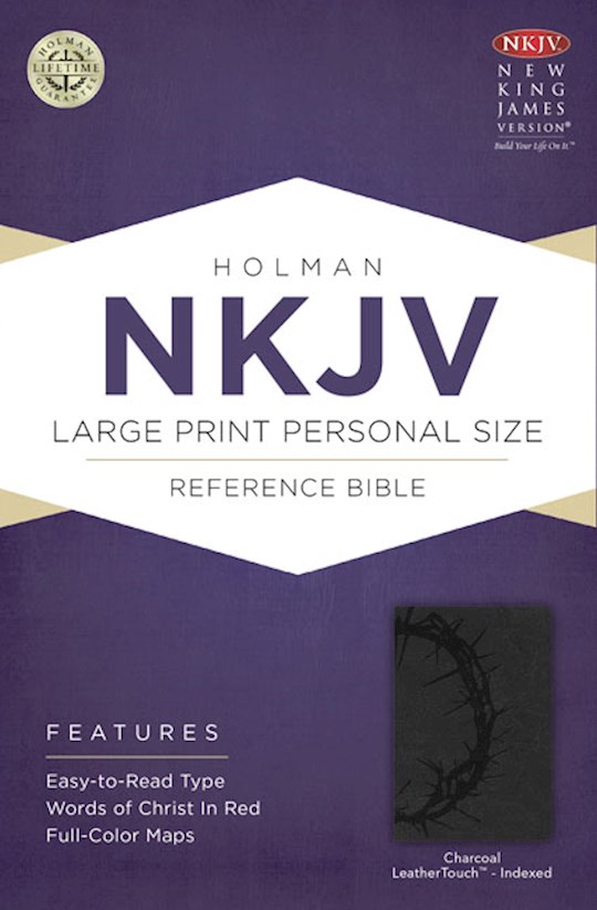 NKJV Large Print Personal Size Reference Bible-Charcoal LeatherTouch Indexed | SHOPtheWORD