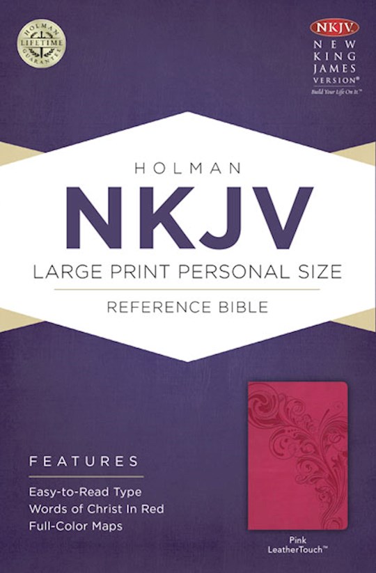 NKJV Large Print Personal Size Reference Bible-Pink LeatherTouch | SHOPtheWORD
