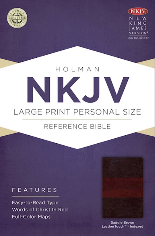 NKJV Large Print Personal Size Reference Bible-Saddle Brown LeatherTouch Indexed | SHOPtheWORD