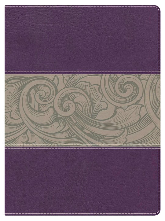 NKJV Holman Study Bible (Full Color)-Eggplant/Tan LeatherTouch Indexed | SHOPtheWORD