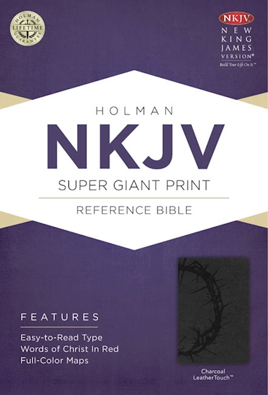 NKJV Super Giant Print Reference Bible-Charcoal LeatherTouch | SHOPtheWORD