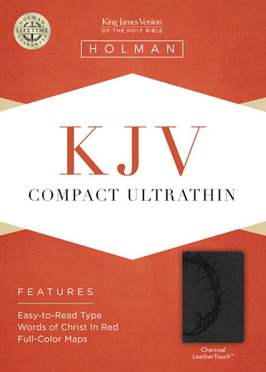 KJV Compact Ultrathin Bible-Charcoal LeatherTouch | SHOPtheWORD