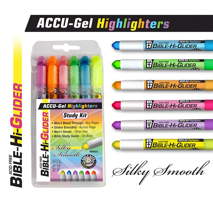 Bright Neon Fluorescent Yellow Twist-Up Bible Safe Gel Highlighter