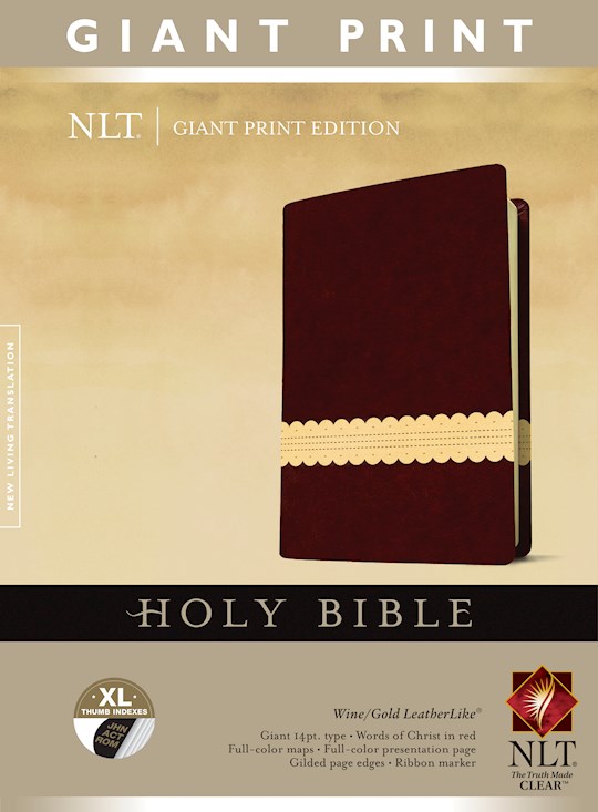 NLT Giant Print Bible-Wine/Gold TuTone Indexed | SHOPtheWORD