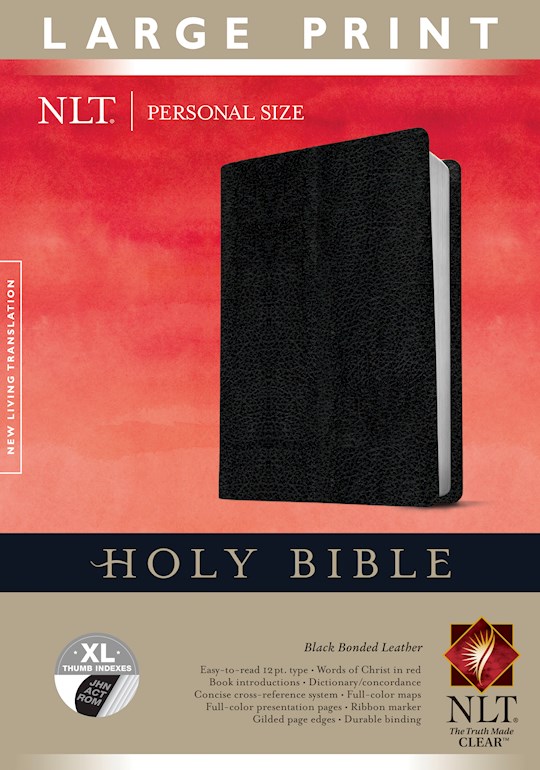 NLT Personal Size Large Print Bible-Black Bonded Leather Indexed | SHOPtheWORD