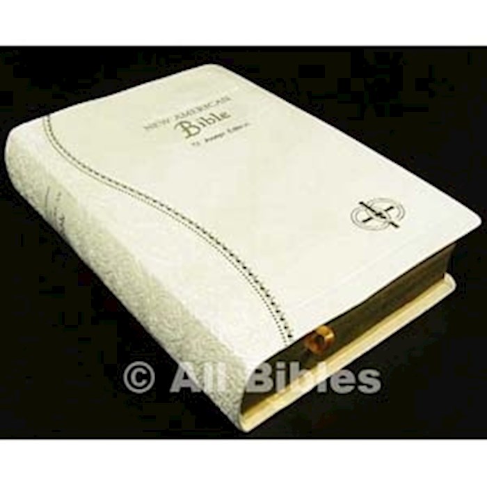 NABRE St. Joseph Edition Medium Size Bride's Bible-White Imitation Leather | SHOPtheWORD